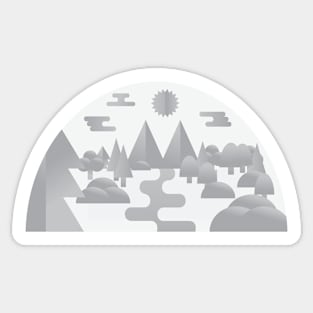 cloudy monochrome landscape Sticker